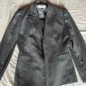 Tahari Gray Pinstripe Blazer